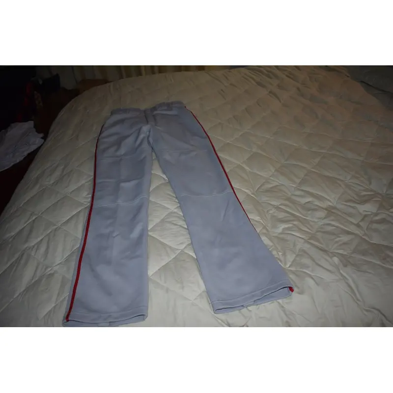 NEW - Easton Baseball Pants, Gray w/Red, Small