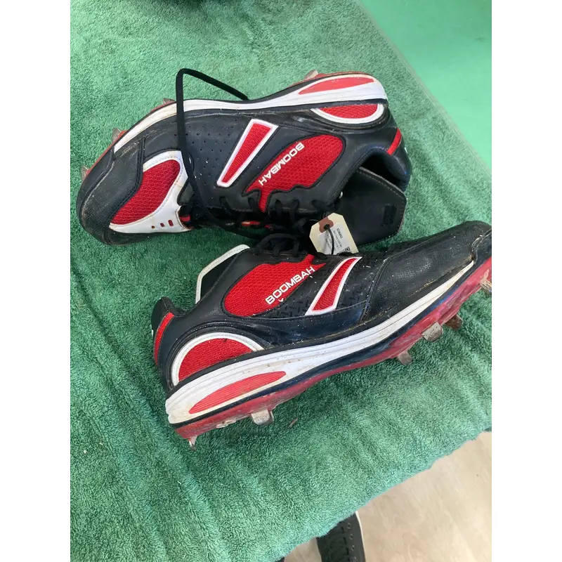 Red Used Adult Men's Men's 13.0 (W 14.0) Metal Boombah Cleat Height Footwear