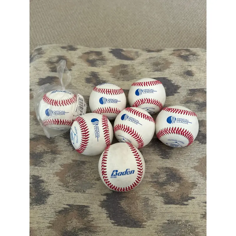 7 Pack New Baden Official League Premium Leather Baseballs