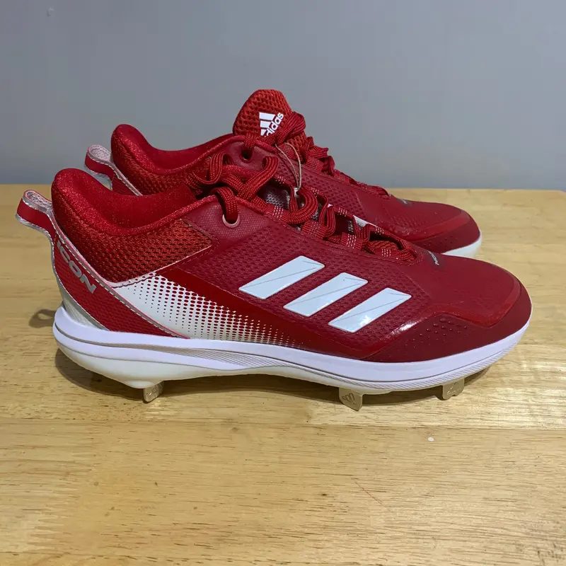 Adidas Icon 7 Low Top Metal Baseball Cleats Red/White S23861 Men's Size 7.5