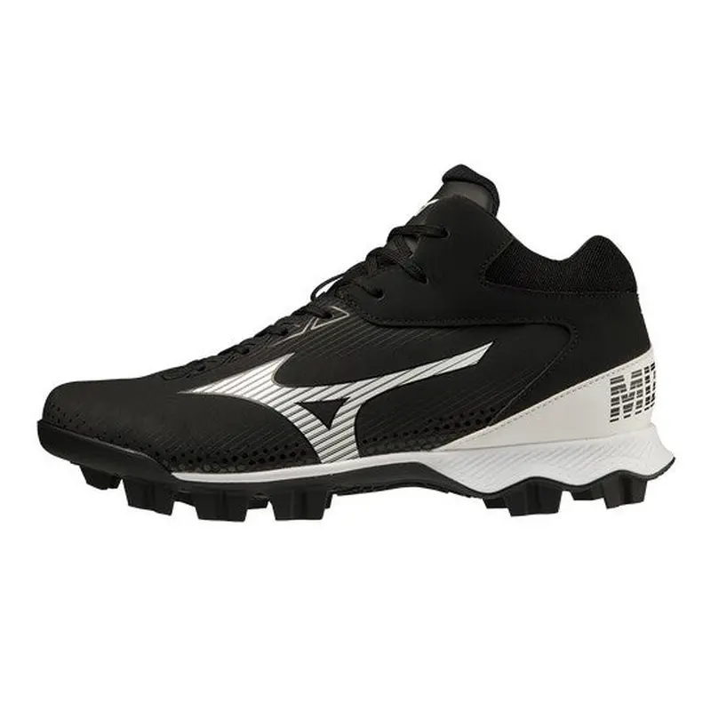 Black Men's Size M 6.0 (W 7.0) Adult Mizuno Mid Top Molded Cleats (New)