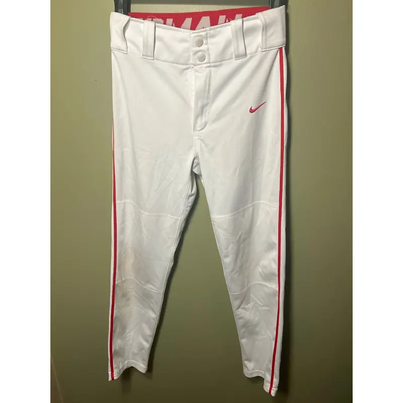 White Used Youth Medium Nike Dri-fit Game Pants