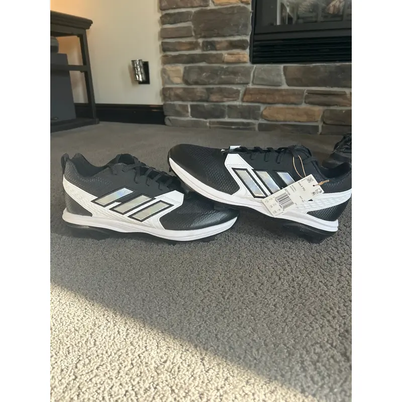 Black Men's Size M 11.5 (W 12.5) Adult Adidas Low Top Icon 8 Molded Cleats (New)