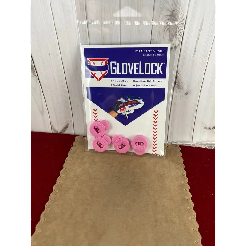 Bubble Gum Pink Glove Locks Keep Baseball Glove Laces Tight Free Shipping USA Only