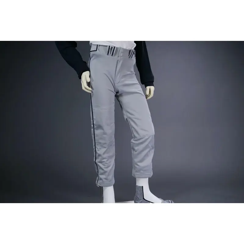 COMBAT PIPED STOCK OPEN BOTTOM BASEBALL/SOFTBALL PANTS, GRAY/NAVY ~ YOUTH LARGE