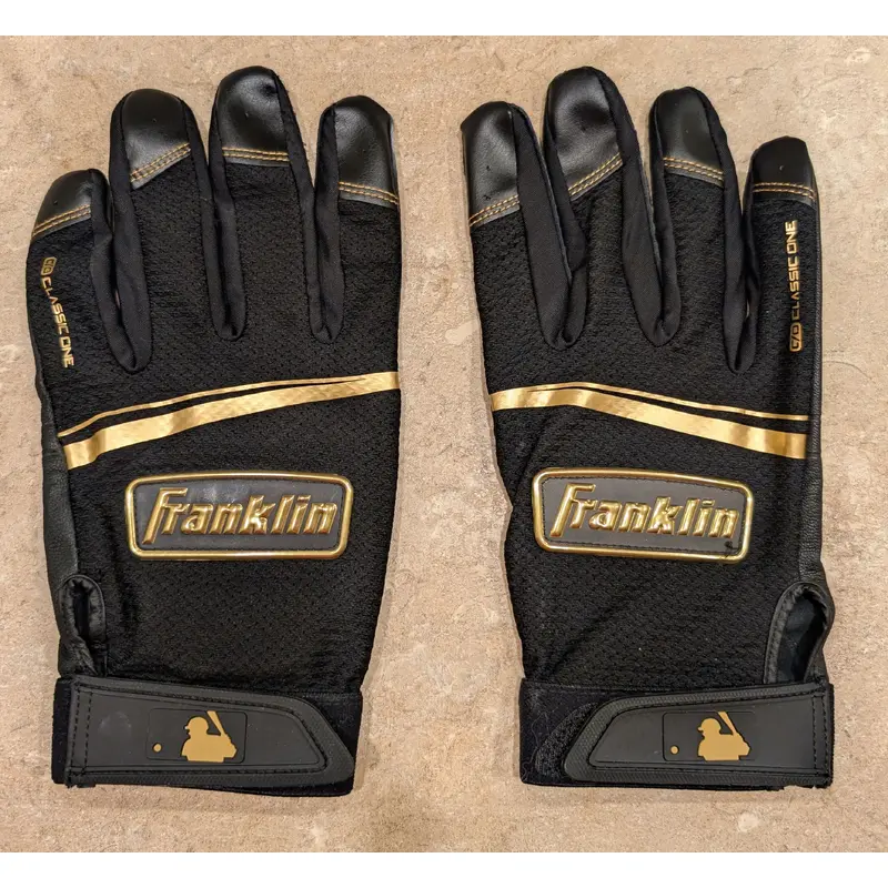 Franklin (Used) MLB Classic One LT adult batting gloves, black, XL