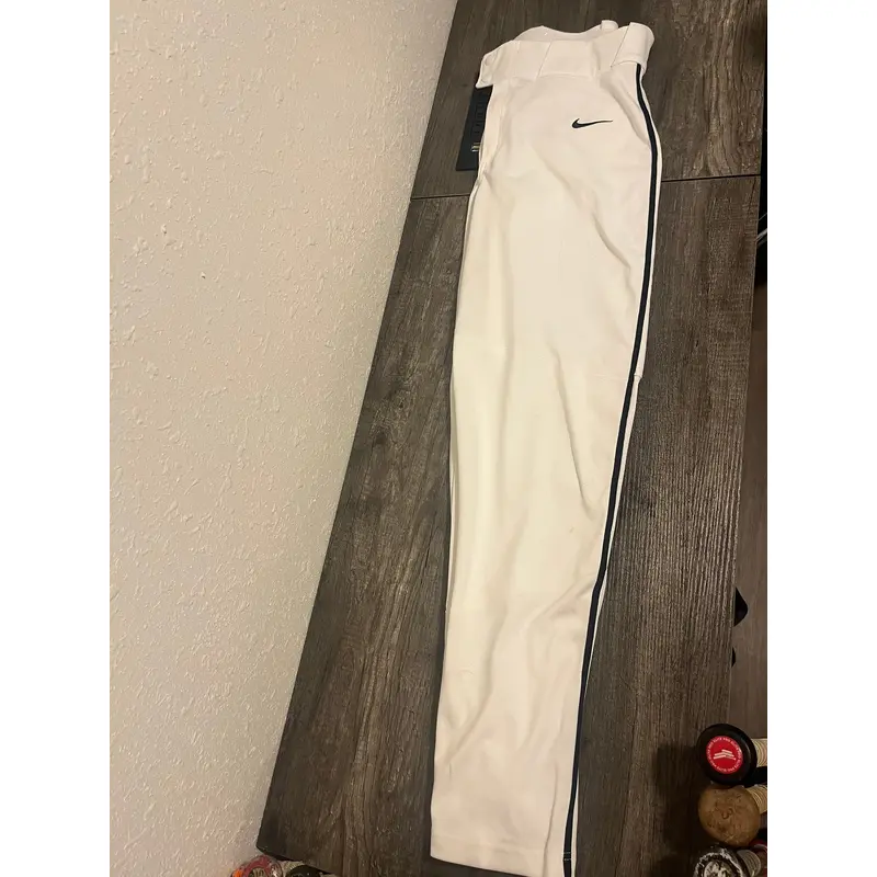 NWT White w Black Piping Men's Adult Medium Nike Game Pants (New)