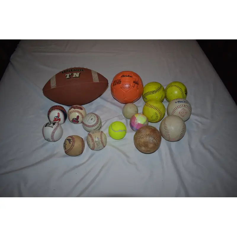 Sports Gear - Baseballs, Softballs, Tennis Balls, Other - Mixed Lot