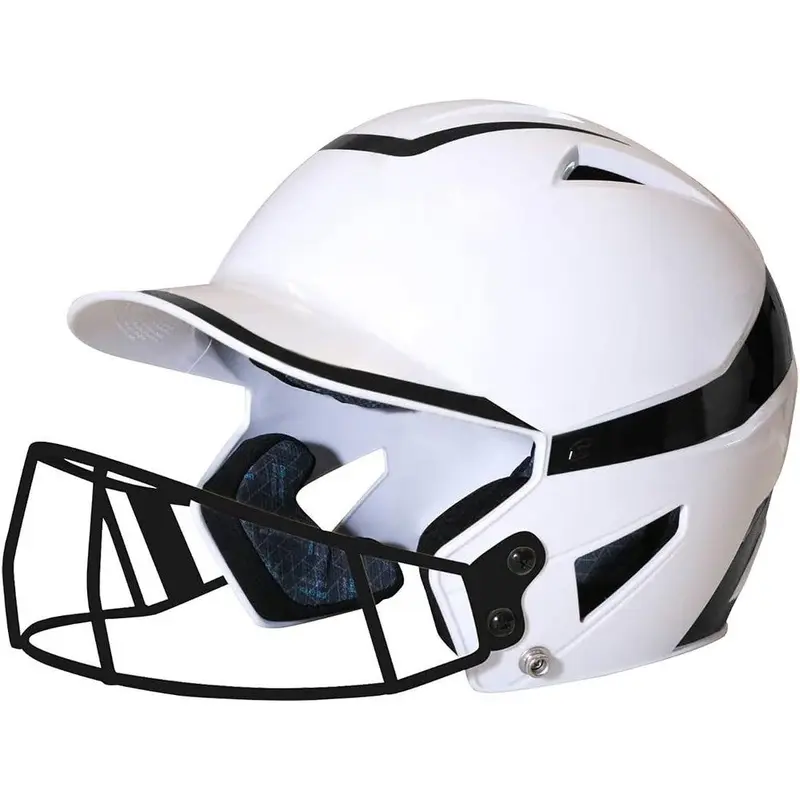 CHAMPRO Rise Pro Girls Softball Batting Helmet w Face Guard Medium White/Black