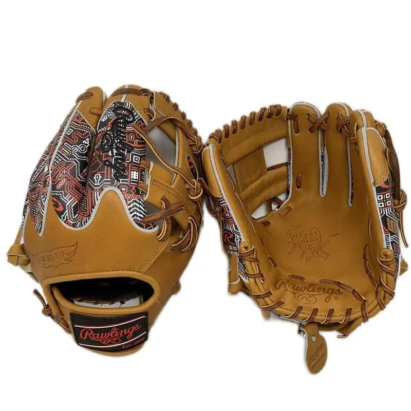 Rawlings Heart of the Hide Wingtip Red Aztec Design Baseball Glove 11.5 Inch