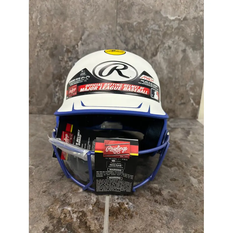 Rawlings MACH Senior Softball Helmet Royal/White