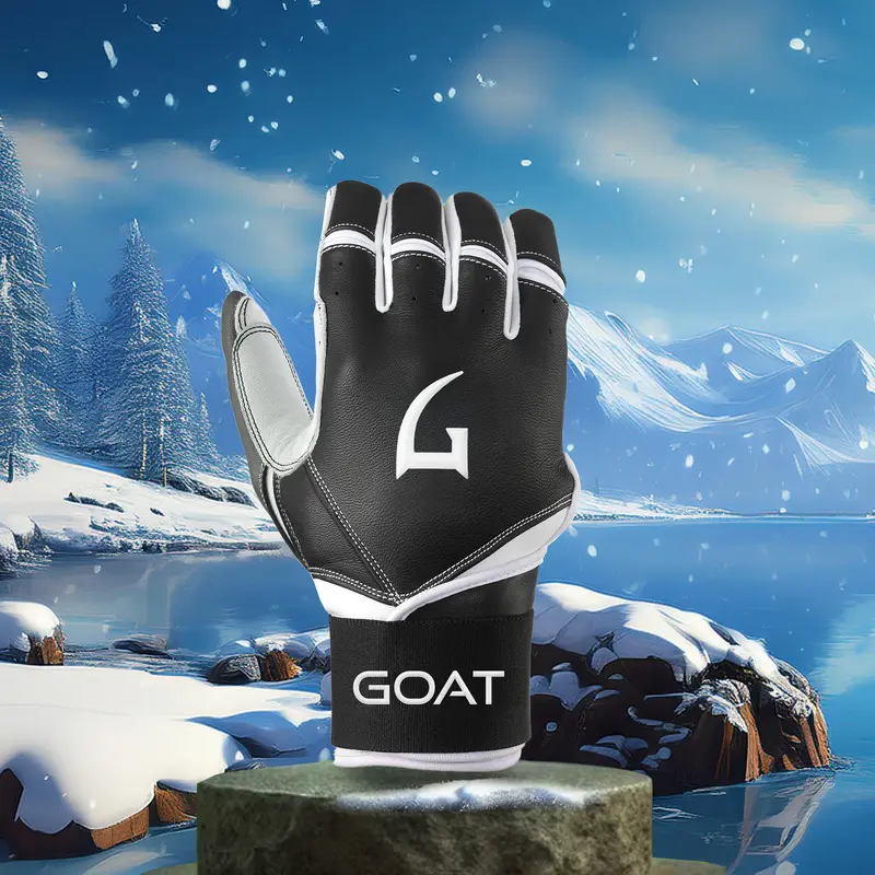 GOAThletic Batting Gloves - Black & White - ADULT MEDIUM - NEW