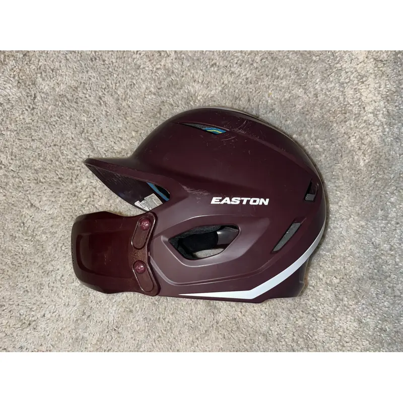 Easton Junior Elite X Batting Helmet W/Jaw Guard - Matte Maroon Color