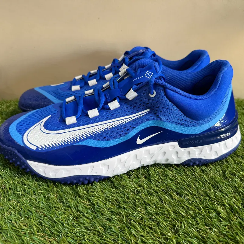 Nike Alpha Huarache Elite 4 Turf Baseball Shoes Blue DJ6523-414 Mens 14 NEW