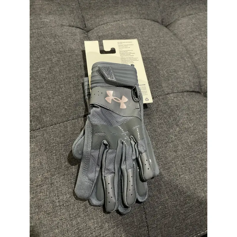 Under Armour UA Motive Batting Gloves - Gray/Silver - Womens Size Small