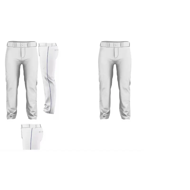 Pre-owned Youth Alleson Baseball Game Pants White with Royal Stripe - Large-Size (L14)