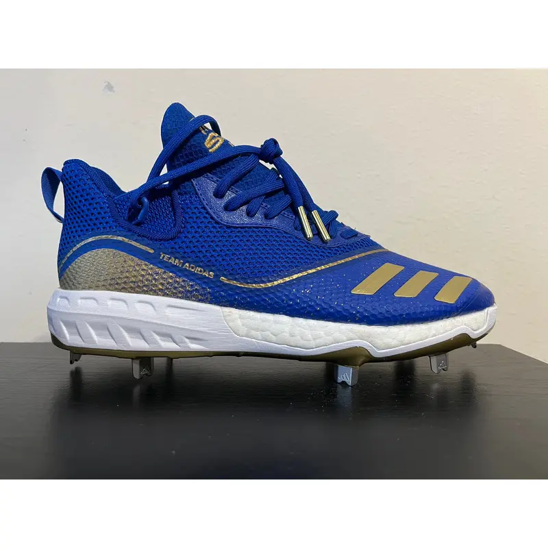 Adidas Icon V Baseball Metal Cleats w/ Boost Strike Blue/Gold Size 10.
