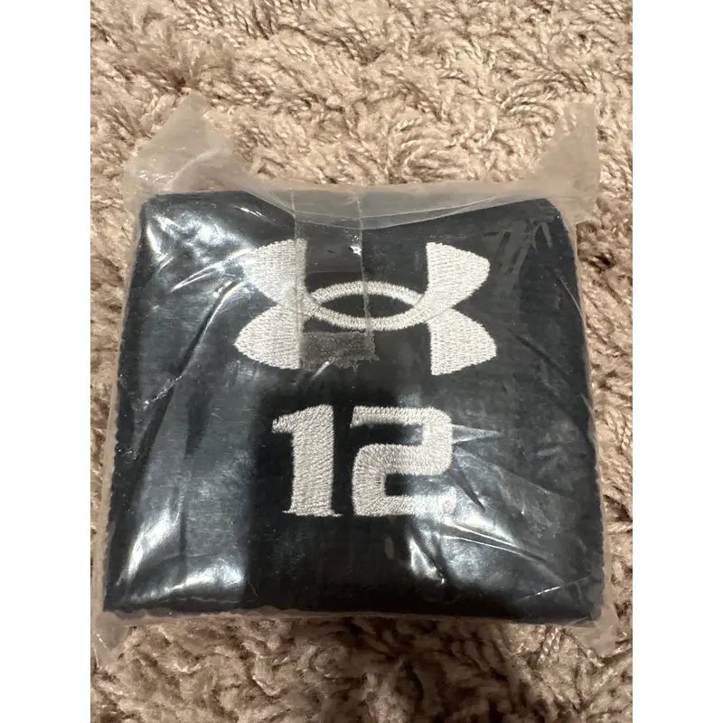 Black UA wristband - with Number  12 embroidered