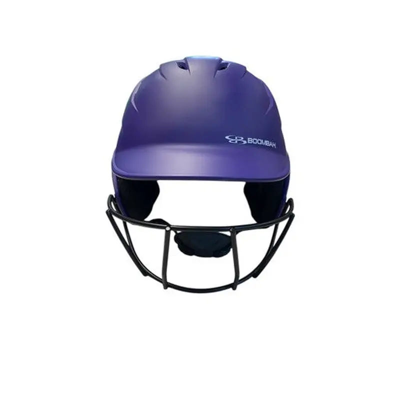 Used BoomBah BBH2 B/PU-SR Batting Helmet w/Mask Purple M/L 11706-S000354220
