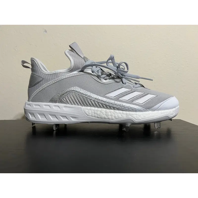 Adidas Icon 6 Low Metal Baseball Cleats Men's Size 11.5 Gray / White