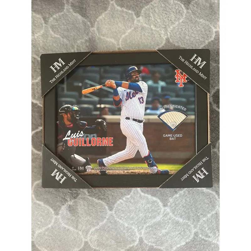 New York Mets Luis Guillorme Game Used Bat Plaque