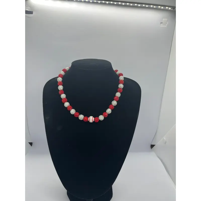 MLB type rhinestone necklace