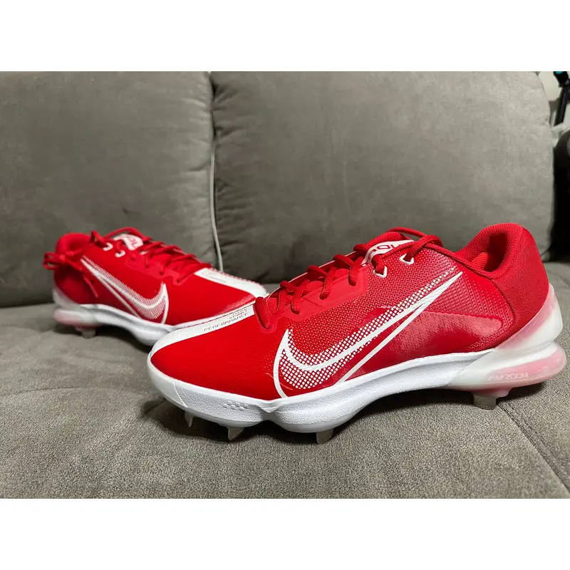 Red Nike Metal Low Top Force Zoom Trout 7 Sz 12