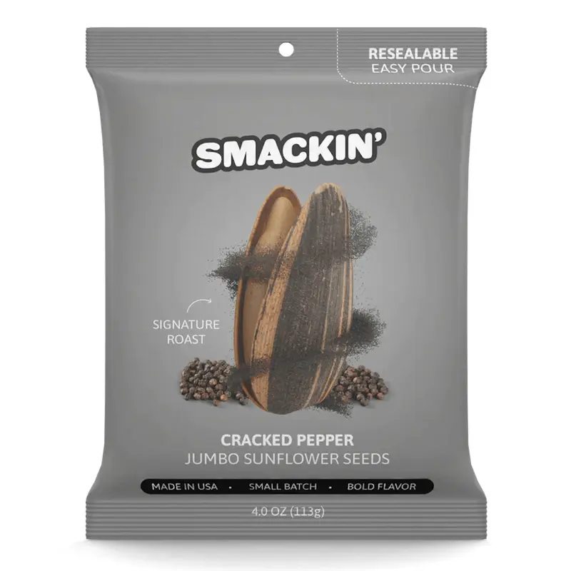 New Smackin' Sunflower Seeds 4oz Cracked Pepper 11506-50M4CRACPEPP