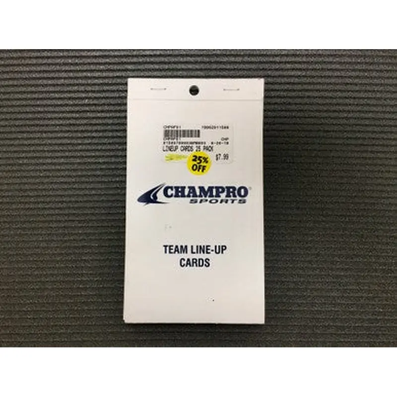 Champro TEAM LINEUP CARDS 25 Pack 11506-CHPAF61