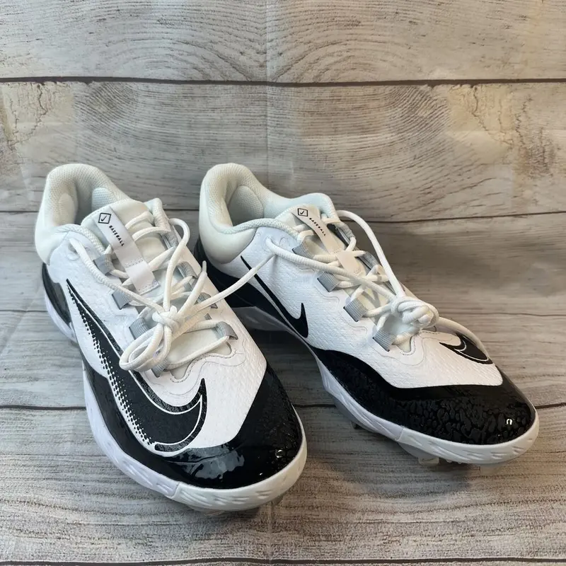 Nike Alpha Huarache Elite 4 Low White Baseball Cleats FD2745-101 Mens Size 10
