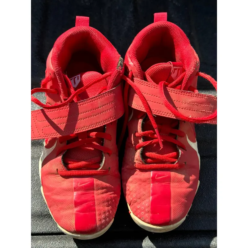 Red Kid's Molded Cleats High Top Trout