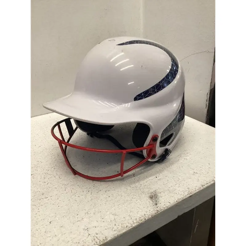 Used USED HELMET Batting Helmet w/Mask White/Royal/Red MD 11443-S000192992