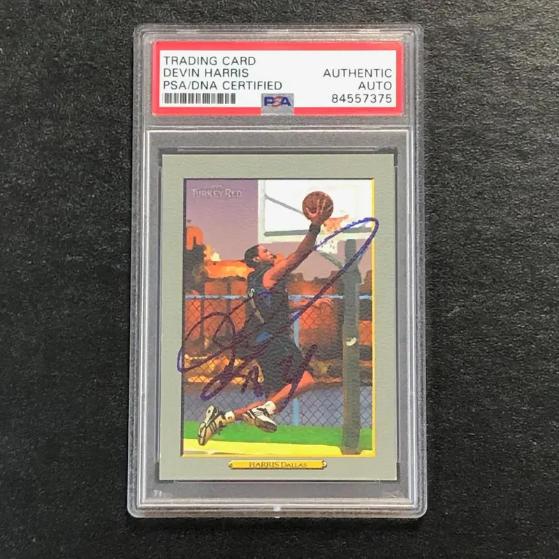 2006-07 Topps Turkey Red #89 Devin Harris Signed Card AUTO PSA Slabbed Mavericks