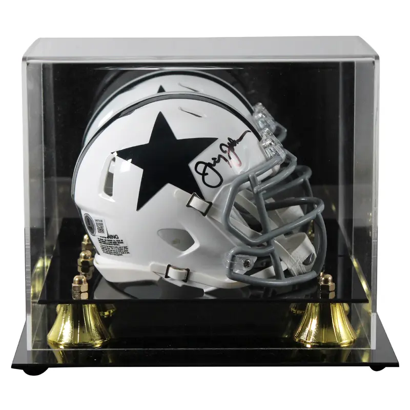 Cowboys Jimmy Johnson Signed 1960-63 TB Speed Mini Helmet W/ Case BAS Witnessed