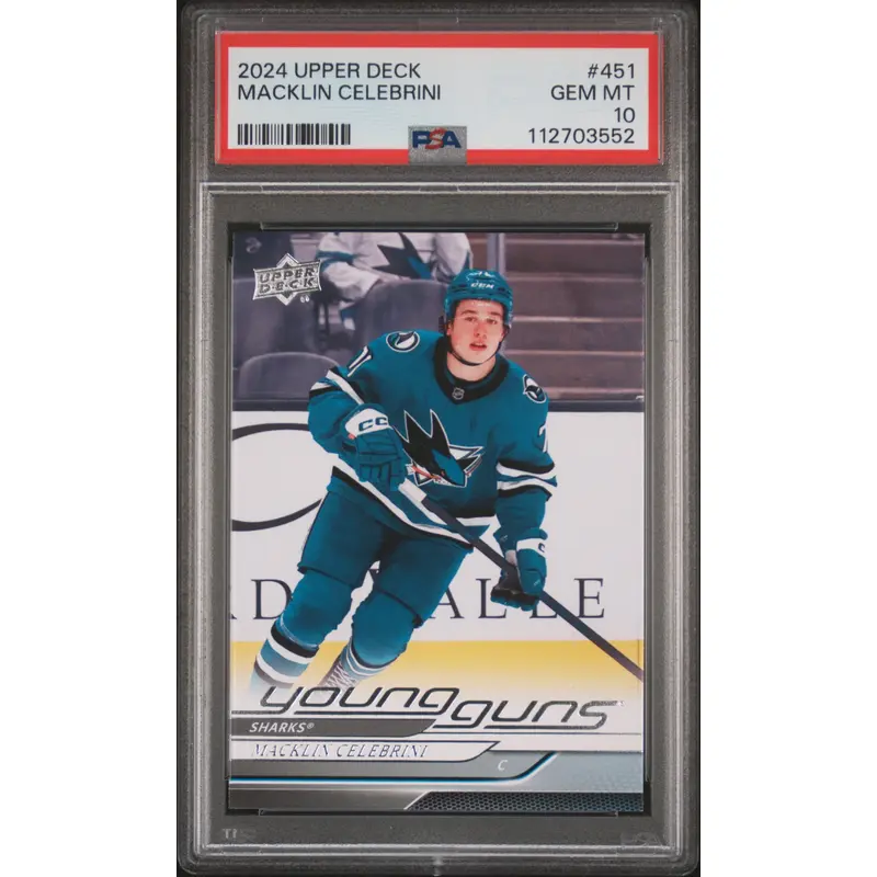 Macklin Celebrini 2024 Upper Deck Rookie #451 PSA 10 Gem Mint 3552
