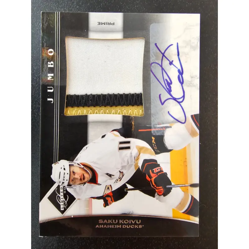 2011-12 Panini Limited - Jumbo Materials - Patch Signatures - Saku Koivu #9 /10