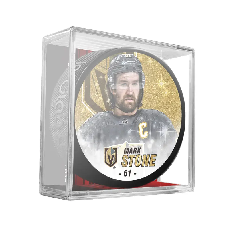 NHLPA Mark Stone #61 Vegas Golden Knights Special Edition Glitter Puck In Cube