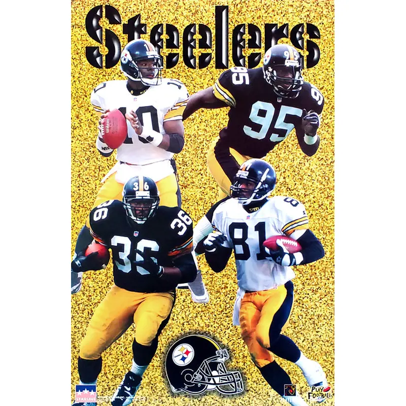 Pittsburgh Steelers "Four Stars" Poster (Kordell, Lloyd, Bettis, Johnson) - Starline 1997