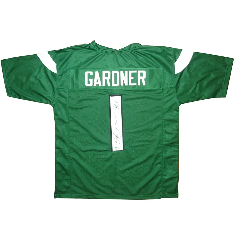 Sauce Gardner Autographed New York Jets (Green #1) Custom Jersey - Beckett