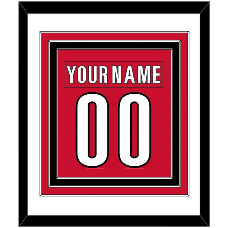 Carolina Nameplate & Number (Back) Combined - Home Red (2017-2022) - Triple Mat 1