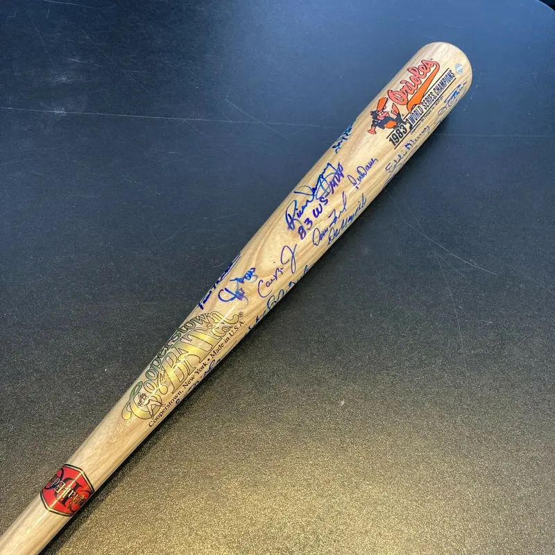 1983 Baltimore Orioles World Series Champs Team Signed Baseball Bat MLB Hologram