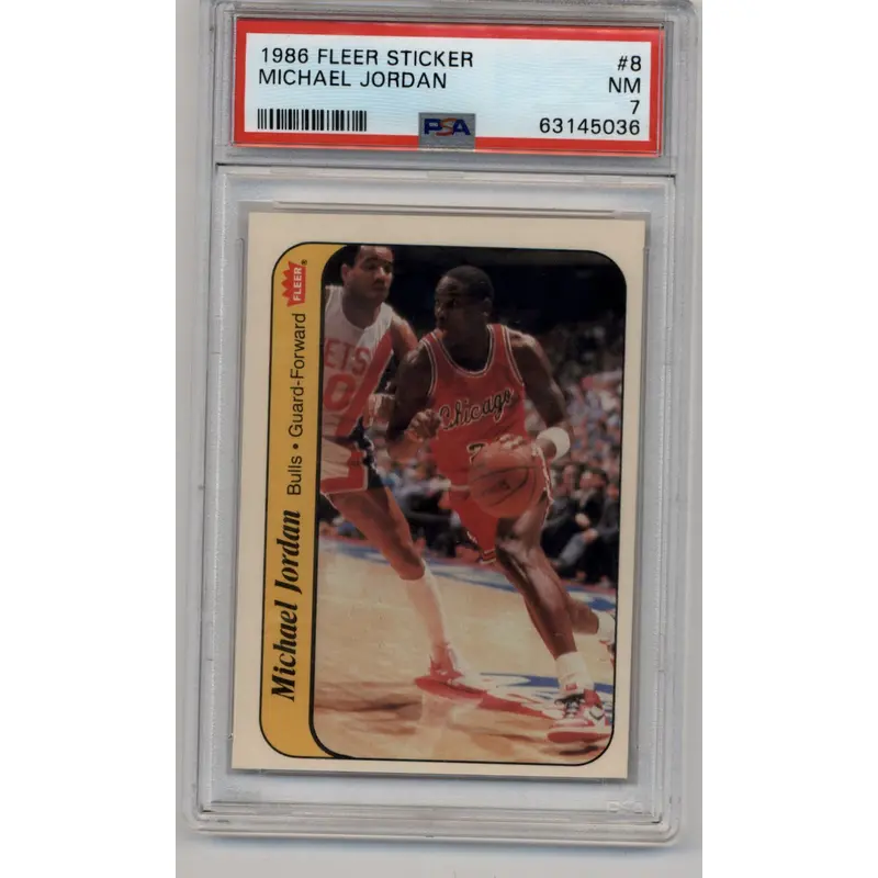 Michael Jordan 1986-87 Fleer Sticker #8 PSA 7 Near Mint 5036