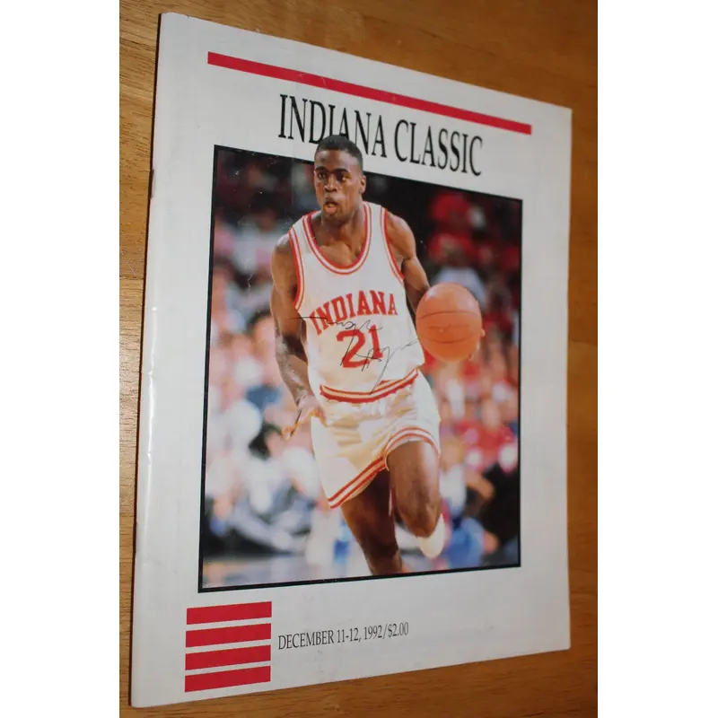 1992 Indiana Classic Indiana University Basketball Program, Autographed