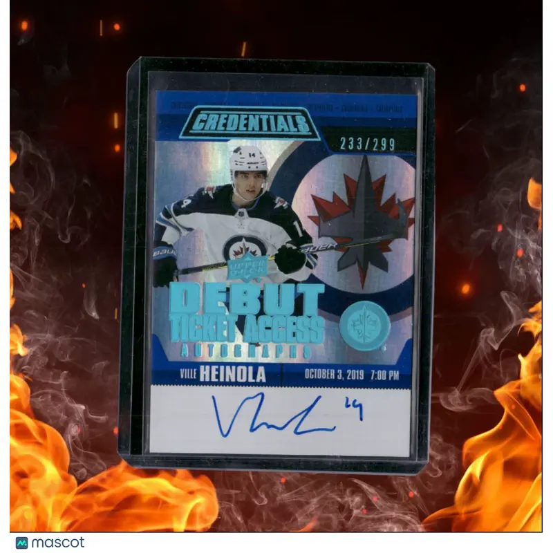2019-20 Upper Deck Credentials Ville Heinola  Debut Ticket Access Blue Rookie