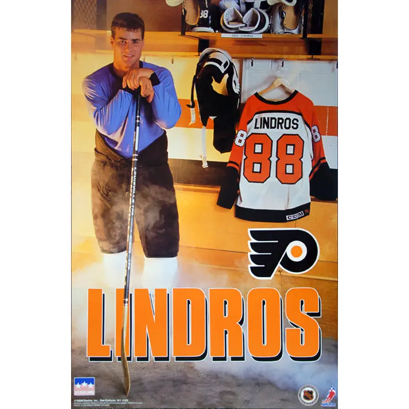 Eric Lindros "Locker Room" Philadelphia Flyers Rookie Year Poster - Starline 1992