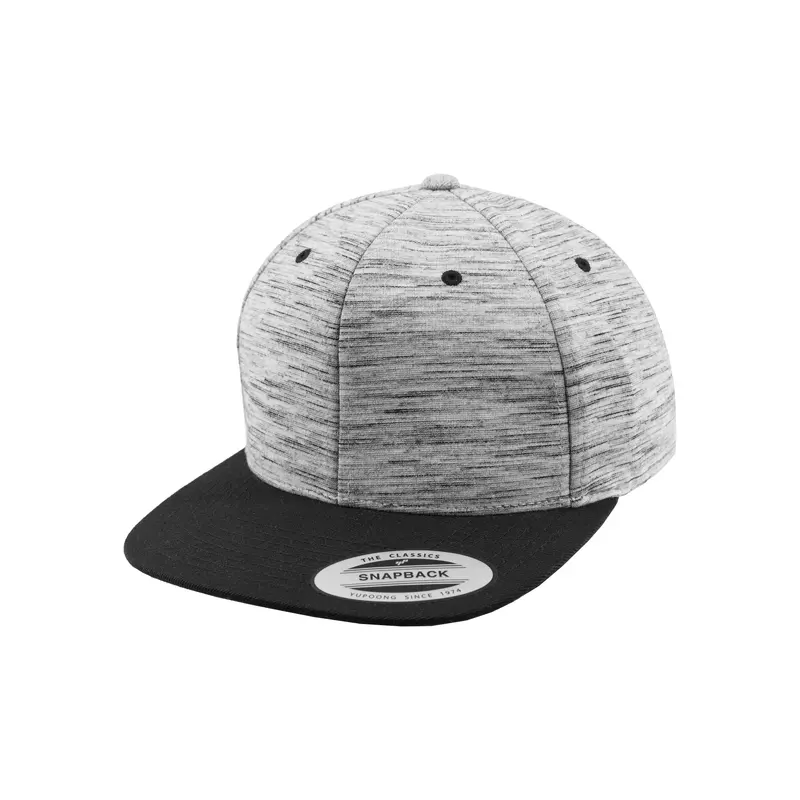 Stripes Melange Crown Snapback - Black7Grey