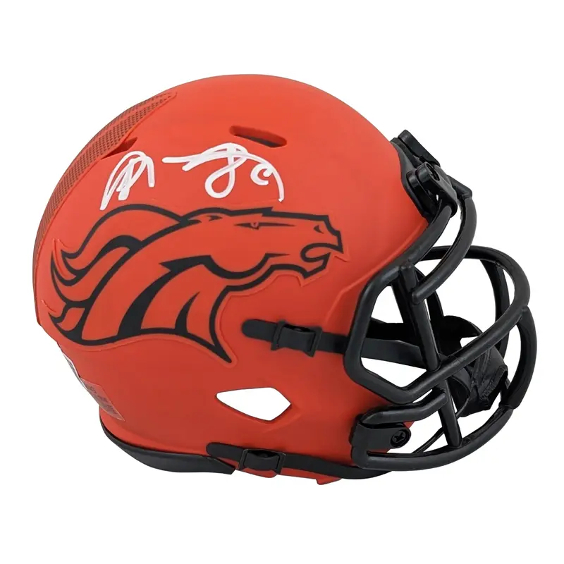Broncos Shannon Sharpe Authentic Signed Rave Speed Mini Helmet BAS Witnessed