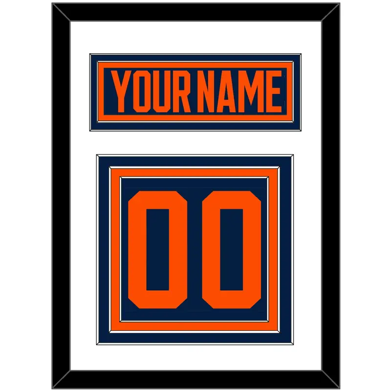Edmonton Nameplate & Number (Back) - Alternate Navy (2019-2024) - Triple Mat 1