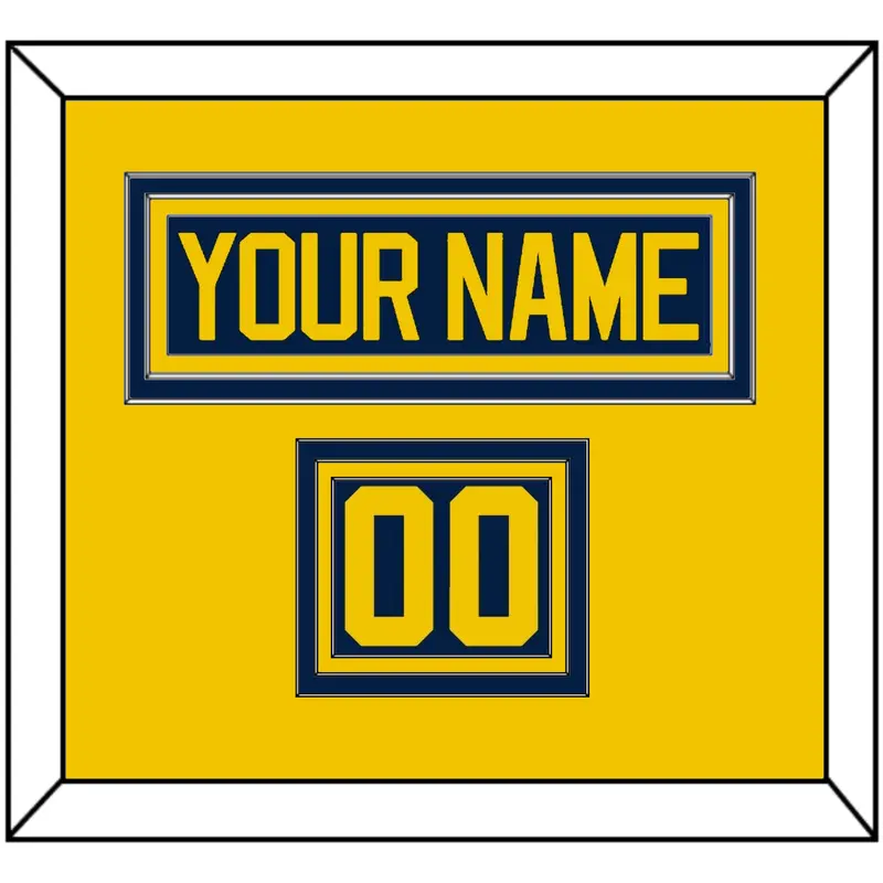 Michigan Hockey Nameplate & Number (Shoulder) - Road Blue - Triple Mat 3