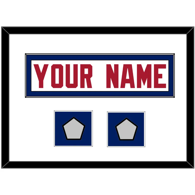 New York Nameplate & Super Bowl XLII & XLVI Jersey Patches - Road White - Single Mat 1